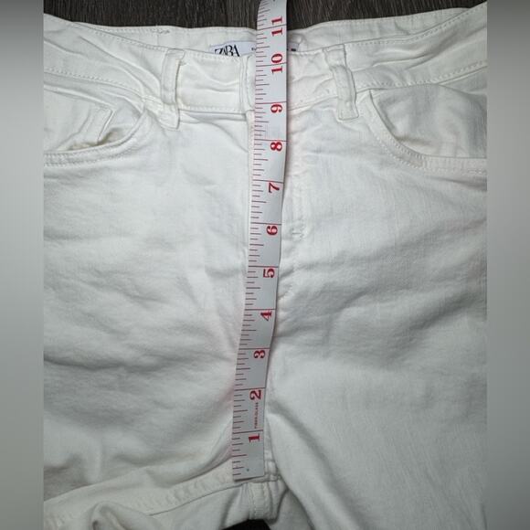 Zara White High Rise Straight Leg Jeans Size 6 - Picture 7 of 9